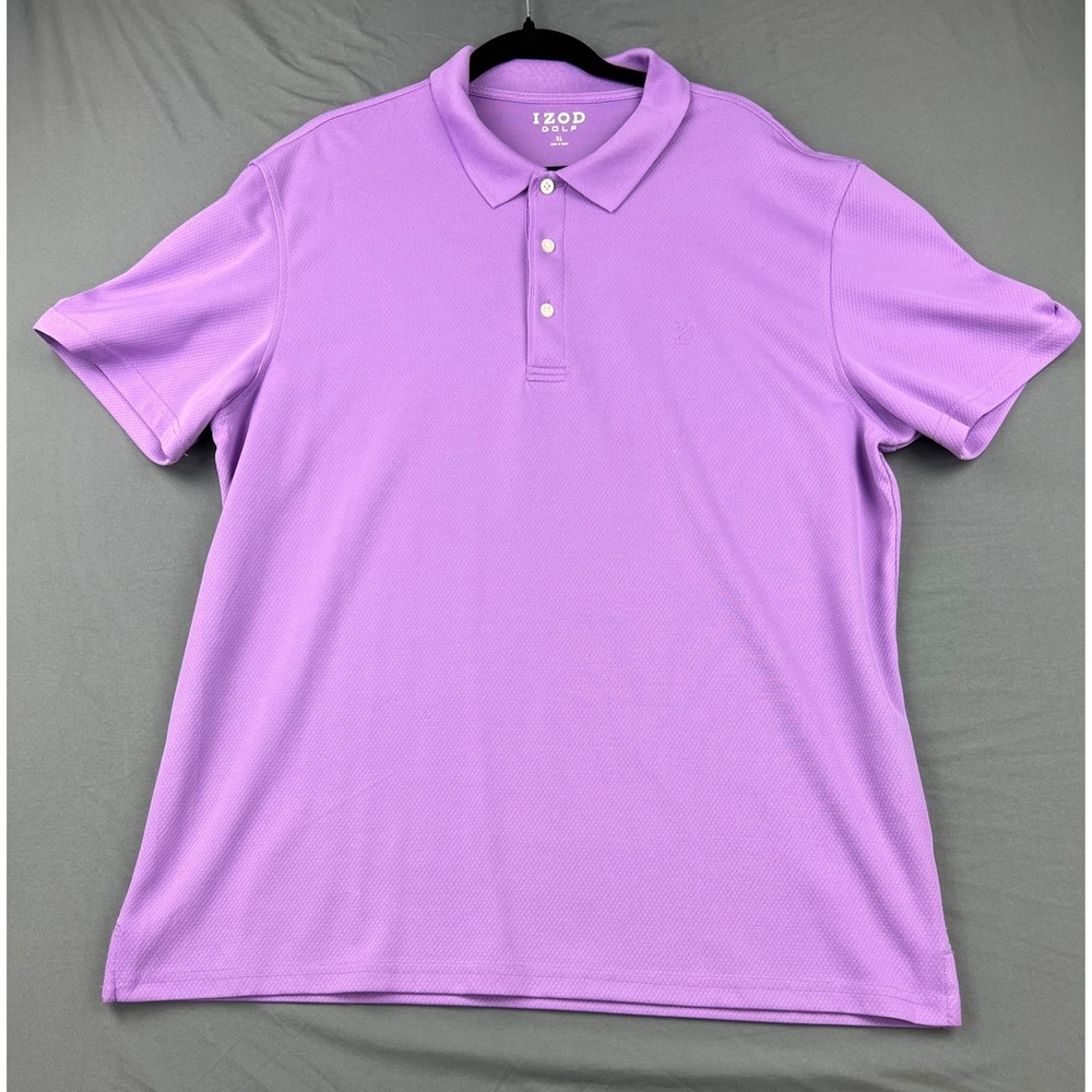 IZOD Golf Polo Shirt Mens XL Purple Good Short Sleeve Mesh Breathable Activewear